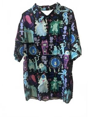 Haunted Mansion Ghost Button Up Shirt